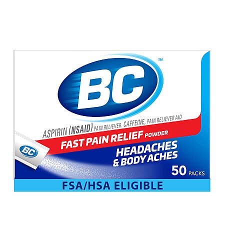 50-Count BC Powder Stick Packs (Aspirin & Caffeine) $2.07 w/ S&S + Free Shipping w/ Prime or on orders over $35
