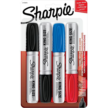 4-Count Sharpie King Size Chisel Tip Permanent Markers (Assorted) $3.05 w/ Subscribe & Save
