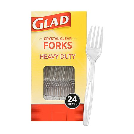 24-Count Glad Crystal Clear Plastic Forks $1.64 w/ S&S + Free Shipping w/ Prime or on orders over $35