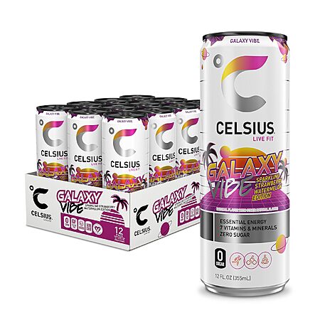 12-Pack 12-Oz Celsius Sugar Free Sparkling Energy Drink (Galaxy Vibe) $15.67 w/ S&S + Free Shipping w/ Prime or on orders over $35 (2 replies)