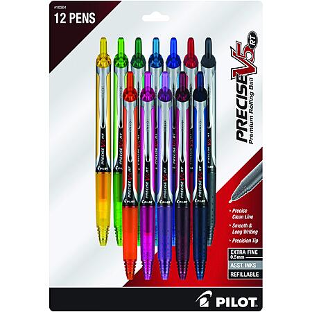 12-Pack Pilot Precise V5 RT Refillable & Retractable Rolling Ball Pens (Extra Fine, 0.5 mm, Assorted) $13.10 + Free Shipping w/ Prime or on orders over $35