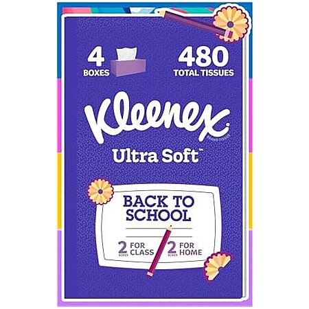 4-Pack 120-Count Kleenex Ultra Soft 3-Ply Facial Tissues $4.40 w/ S&S