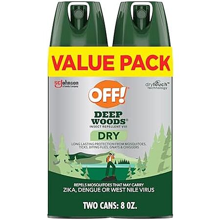 2-Pk 4-Oz Off! Deep Woods Insect Repellent Dry Aerosol Spray (Non-Greasy) $5.60 w/ S&S