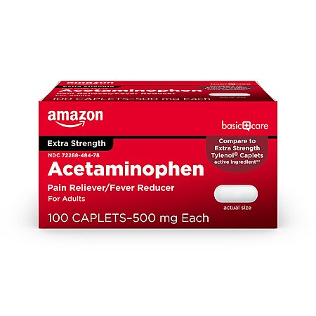 100-Ct Amazon Basic Care Extra Strength 500mg Acetaminophen Caplets $1.55 w/ S&S