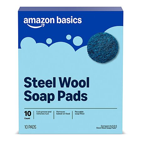 10-Count Amazon Basics Steel Wool Soap Pads $1.70