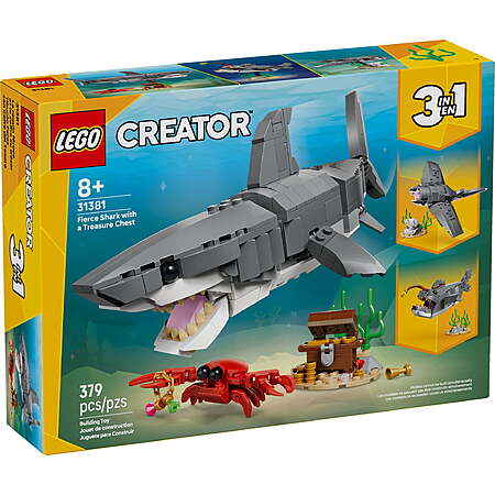 379-Piece LEGO Creator Fierce Shark w/ a Treasure Chest Building Toy (31381) $28 + Free Shipping w/ Walmart+ or on $35+