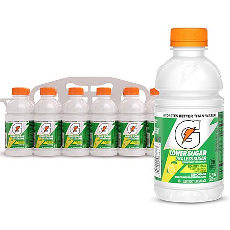 12-Pack 12-Oz Gatorade Lower Sugar Sports Drink (Lemonade) $4.50 w/ S&S