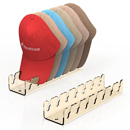 2-Pack Hat Organizer for Baseball Caps Racks (Amber) $6.01 + Free Shipping w/ Prime or on orders over $35