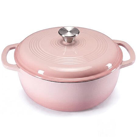 6-Quart DUMOS Enameled Cast Iron Dutch Oven Pot w/ Lid (Gradient Pink) $29.68 + Free Shipping w/ Prime or on orders over $35