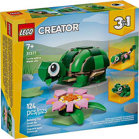 124-Pc LEGO Creator 3 in 1 Turtle w/ a Water Lily Flower (31377) $8.02 + Free Shipping w/ Walmart+ or on $35+