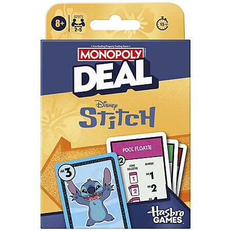Monopoly Deal: Disney Stitch Edition Card Game $3.36 + Free Shipping w/ Prime or on orders over $35