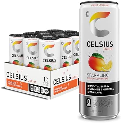 12-Pack 12-Oz Celsius Sparkling Sugar Free Energy Drink (Mango Lemonade) $13.27 w/ S&S + Free Shipping w/ Prime or on orders over $35