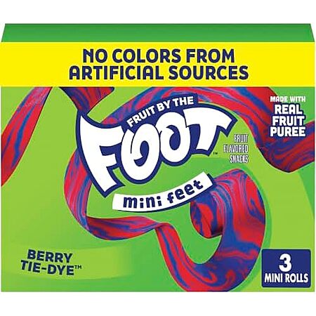 3-Ct 0.45-Oz Fruit by the Foot Mini Snacks (Berry Tie-Dye) $0.80 w/ S&S