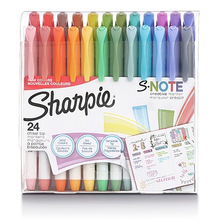 24-Count Sharpie S-Note Chisel Tip Creative Markers (Assorted Colors) $8.13 w/ S&S