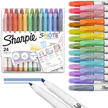 24-Count Sharpie S-Note Chisel Tip Creative Markers (Assorted Colors) $6.78 w/ S&S