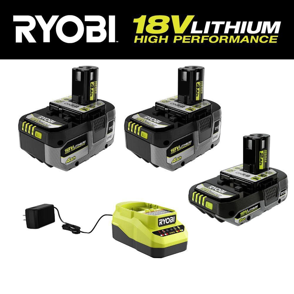 ONE+ 18V Lithium-Ion HIGH PERFORMANCE Starter Kit with 2.0 Ah Battery, (2) 4.0 Ah Batteries, and Charger $129