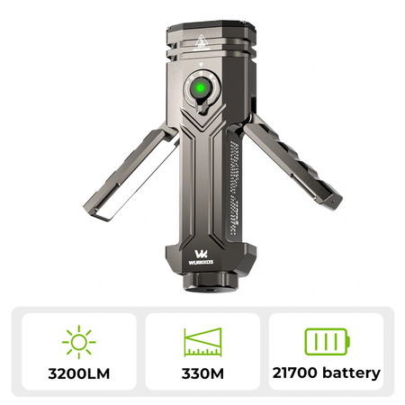 【New Release】Wurkkos HD02 | Magnetic Foldable Flashlight with Quad Beam ...