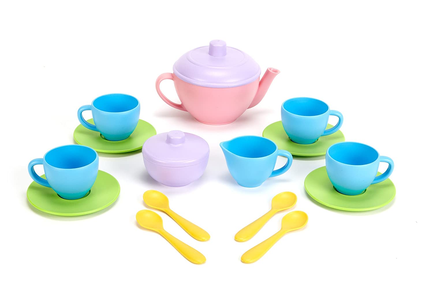 Amazon Offer - Green Toys Tea Set - BPA Free, Phthalates Free Play Toys for Gross Motor, Fine Skills Development. Kitchen Toys $13.99