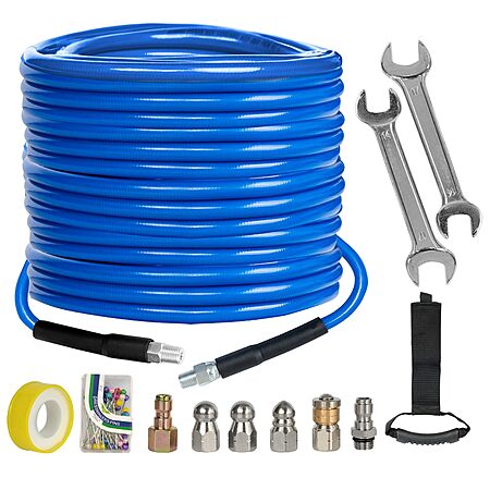 Sewer Jetter Kit for Pressure Washer 100FT 4000 PSI Drain Cleaner Hose 1/4 Inch NPT $26  50% off.