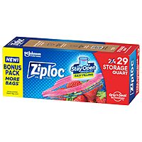 29-Count Ziploc Quart Food Storage Bags $2.15 w/ S&S + Free Shipping w/ Prime or on $35+