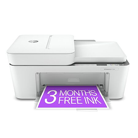 HP DeskJet 4155e Wireless Color All-in-One Inkjet Printer w/ 3 months ...