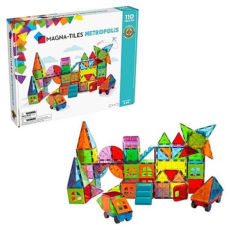 MAGNA-TILES Magnetic Construction Sets: 110-Piece Metropolis Set - 2025 ...