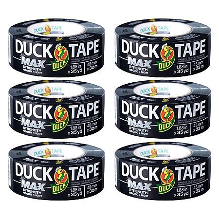 6-Pack Duck Brand Max Strength Duct Tape (Black; 1.88 Inch x 35 Yards) $23.27 + Free Shipping w/ Prime or on $35+