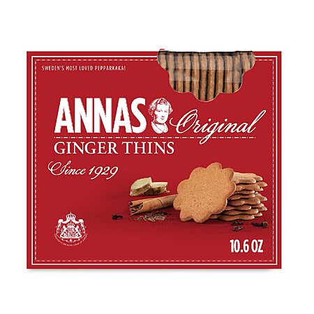 Thins Ginger Pepparkakor Cookies – 12-Pack Non-GMO Vegan Swedish Crisps