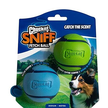2-Pack Chuckit! Sniff Bacon and Peanut Butter Scented Ball Dog Toys (Medium) $6.47 + Free Shipping w/ Prime or on $35+