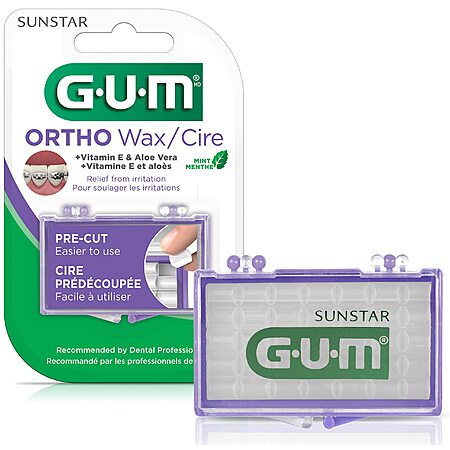 GUM Orthodontic Wax for Braces, Aligners & Dental Devices (Mint Flavor) $3.18 + Free Shipping w/ Prime or on $35+