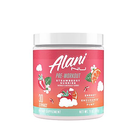 30-Serving Alani Nu Pre Workout Powder w/ 200mg Caffeine (Strawberry Sunrise) $19 or less w/ S&S + Free Shipping w/ Prime or on $35+