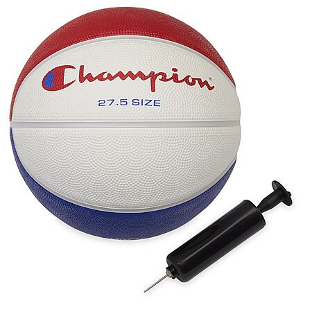 Champion Downtown 27.5" Rubber Basketball w/ Ball Pump $9.65 + Free Shipping w/ Prime or on $35+