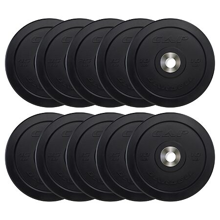 260-Pound CAP Barbell Pro 2" Olympic Bumper Plate Weight Set (Black) $249.98 + Free Shipping
