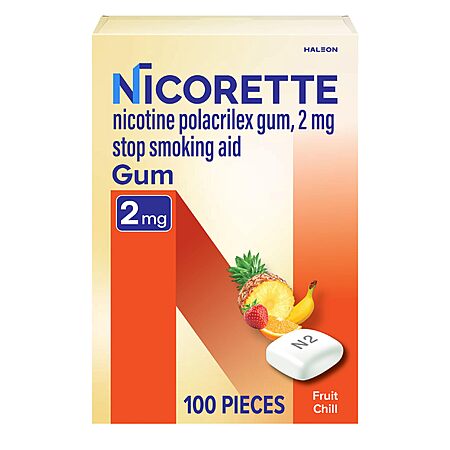 100-Ct 2mg Nicorette Nicotine Quit Smoking Gum (Fruit Chill) $11.85 w/ S&S