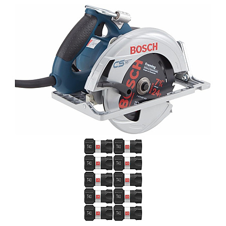 Bosch CS10 7-1/4 In. Circular Saw + 2-Pack 1" Torx #40 Impact Tough Screwdriving Insert Bits $87 + Free Shipping