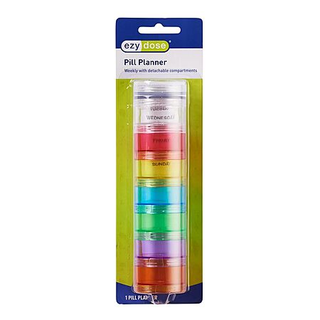 Ezy Dose 7-Day Stackable Pill Organizer (Rainbow) $4.39 + Free Shipping w/ Prime or on $35+