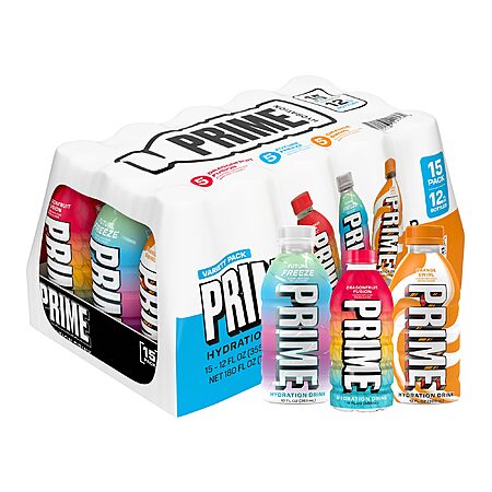 15-Pack 12-Oz Prime Hydration Sports Drinks (Variety Pack) $9.47 w/ S&S + Free Shipping w/ Prime or on $35+