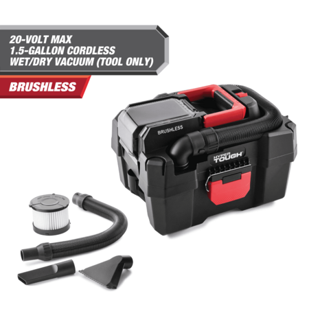 Hyper Tough 1.5-Gallon 20V Max Cordless Wet Dry Vacuum (Tool Only) $17.50