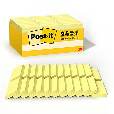 24-ct 1.5" x 2" Post-It Notes Value Pack (Canary Yellow) $4.55