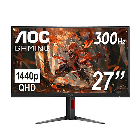 27" AOC 1440p 300Hz 0.3ms 1500R Curved Gaming Monitor $141 + Free S&H