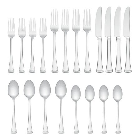 20-Pc Lenox Portola 18/10 Stainless Steel Flatware Set $28