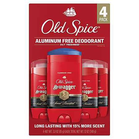 Costco Members: 4-Pk 3-Oz Old Spice Men's Scent Boosted Deodorant (Swagger) $13 + Free S&H