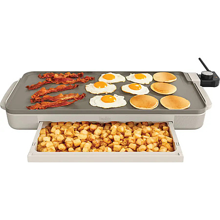 Bella 10" x 20" Electric Ceramic Nonstick Griddle w/ Warming Tray $18 + Free S&H
