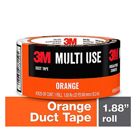 3M Orange Duct Tape (1.88 in x 20 yd): 1-Ct $2.90; 2-Ct $5.45; 8-Ct $21.34 & More + Free S&H w/ Walmart+ or on $35+