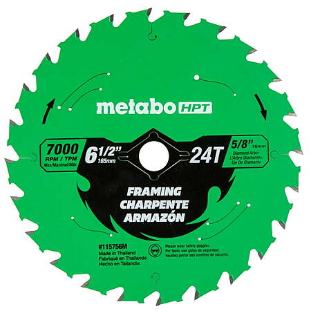 Metabo HPT Circular Saw Blades: 6.5" 24-Tooth $5.78; 7.25" 40-Tooth $8 & More + Free S&H w/ Walmart+ or on $35+
