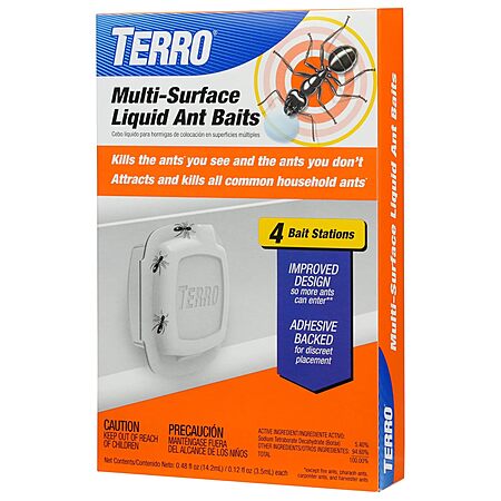 4-Pk Terro Multi-Surface Liquid Ant Bait Stations $3.85