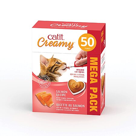 50-Pack Catit Creamy Lickable Cat Treat (Salmon) $12.52 w/ S&S + Free Shipping w/ Prime or on $35+