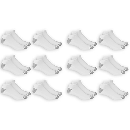 12-Pack Fruit of the Loom Dual Defense Men's No-Show Socks (White, Sizes 6-12) $9.10 + Free Shipping w/ Walmart+ or on $35+