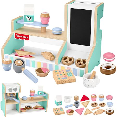 Fisher-Price 20-Piece Wooden Kids Coffee Shop Pretend Play Set $18.49 + Free Shipping w/ Prime or on $35+
