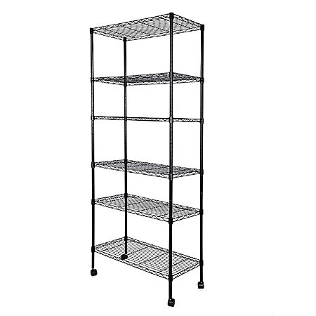 6-Shelf Simple Deluxe Adjustable Wire Shelving Unit w/ Wheels $31.18 + Free Shipping w/ Prime or on $35+